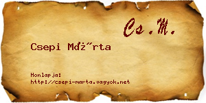 Csepi Márta névjegykártya